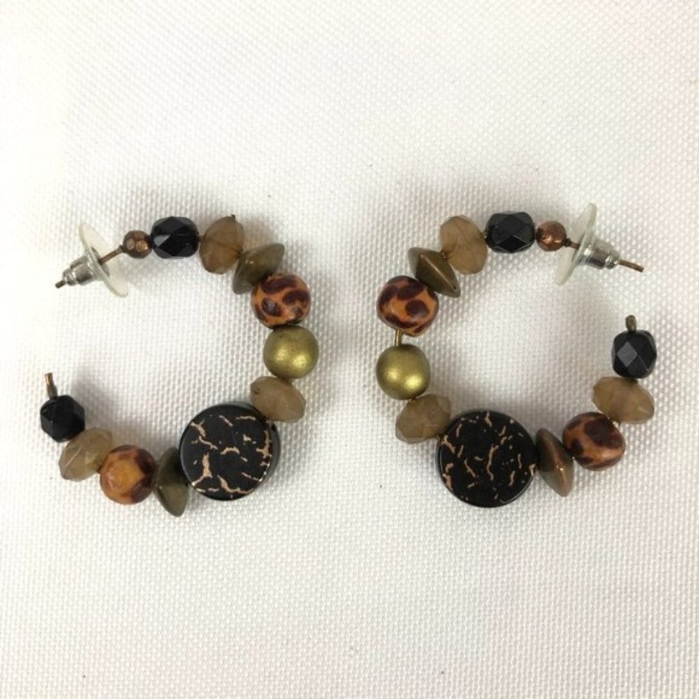 Beaded Hoop Earrings Costume Jewelry